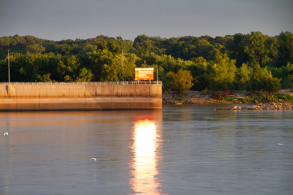 Robert S Kerr Lock and Dam at sunrise