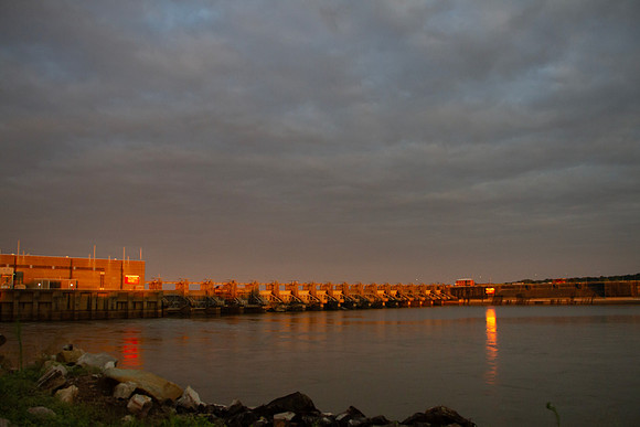 Robert S Kerr Lock and Dam at sunrise