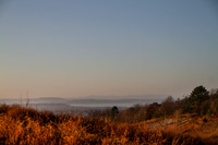 Oklahoma mountaintop view of lake at sunrise