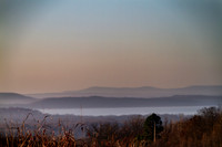 Oklahoma mountaintop view of lake at sunrise
