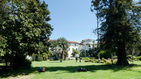 Santa Barbara Courthouse, Homeless people sleep in the shade