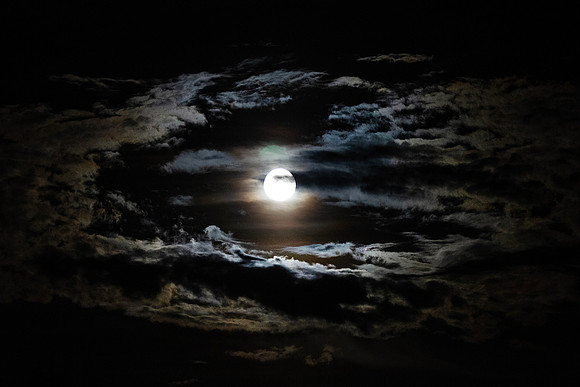Full moon with clouds, Paschal Full Moon in April, 2023