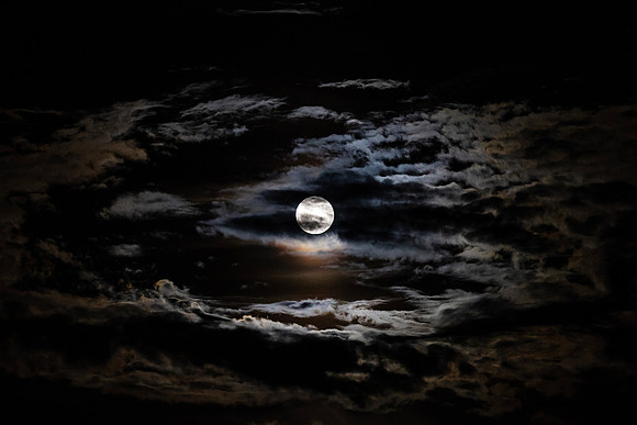 Full moon with clouds, Paschal Full Moon in April, 2023