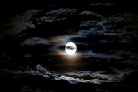 Full moon with clouds, Paschal Full Moon in April, 2023