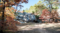 Robber's Cave State Park, cave trail with rocks and autumn color