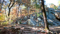 Robber's Cave State Park, cave trail with rocks and autumn color