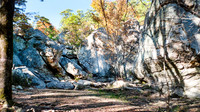 Robber's Cave State Park, cave trail with rocks and autumn color