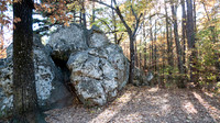 Robber's Cave State Park, cave trail with rocks and autumn color