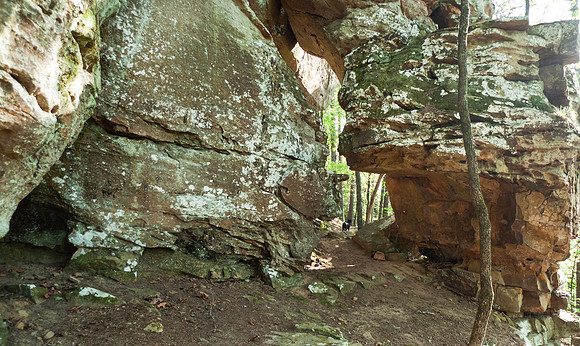 Rocky terrain and a natural tunnel