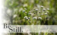 Be Still and Know that I Am God llustration with Psalm 46:10 and