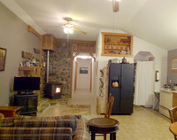 Kitchen/dining room and living room combined.
