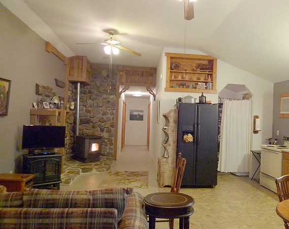 Kitchen/dining room and living room combined.